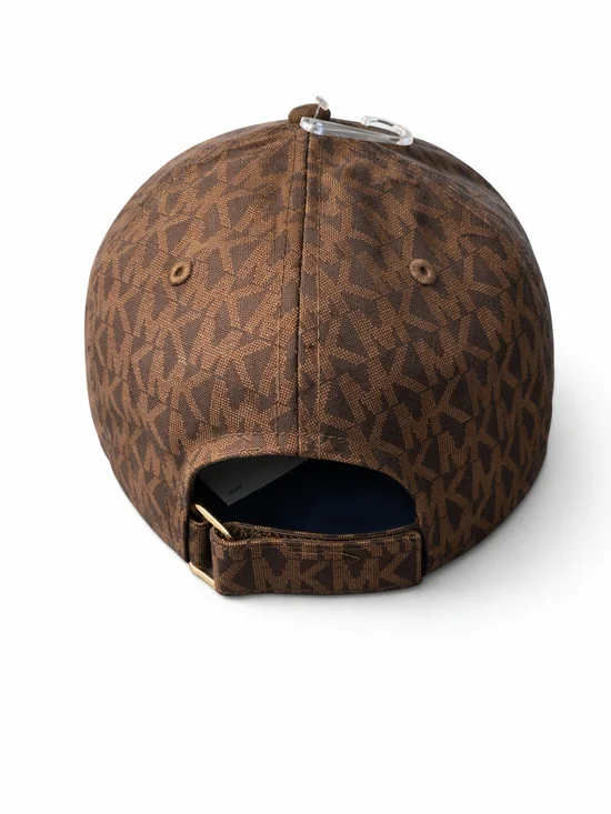 🆕Michael Kors MK Logo Slides + Matching Hat & Belt Set Brown Monogram Designer - Picture 4 of 6